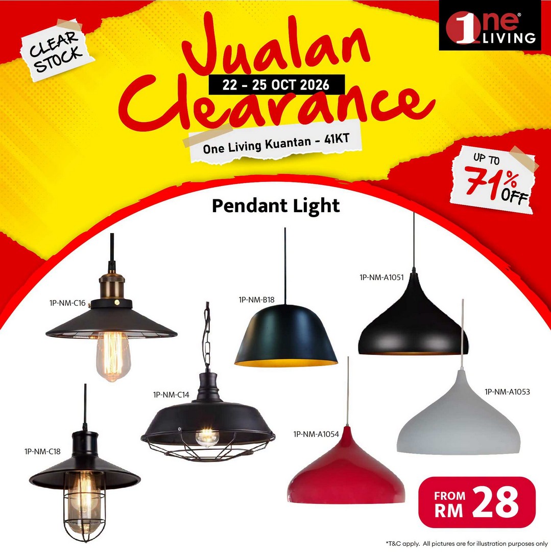 One-Living-Malaysia-Kuantan-Lighting-Clearance-Sal-16 22-25 October 2026: One Living Malaysia Kuantan Lighting Clearance Sale – Save on Ceiling Lights, Pendant Lights, Downlights and LED Lights at Sri Dagangan, Pahang