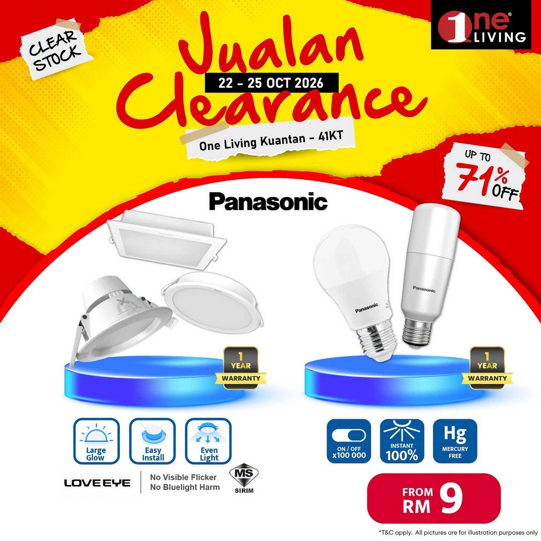 One-Living-Malaysia-Kuantan-Lighting-Clearance-Sal-19 22-25 October 2026: One Living Malaysia Kuantan Lighting Clearance Sale – Save on Ceiling Lights, Pendant Lights, Downlights and LED Lights at Sri Dagangan, Pahang