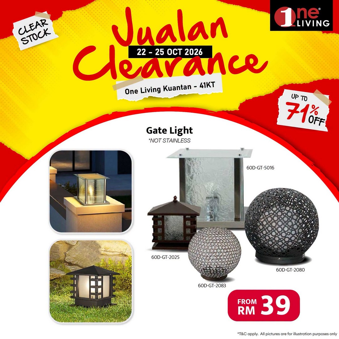 One-Living-Malaysia-Kuantan-Lighting-Clearance-Sal-25 22-25 October 2026: One Living Malaysia Kuantan Lighting Clearance Sale – Save on Ceiling Lights, Pendant Lights, Downlights and LED Lights at Sri Dagangan, Pahang