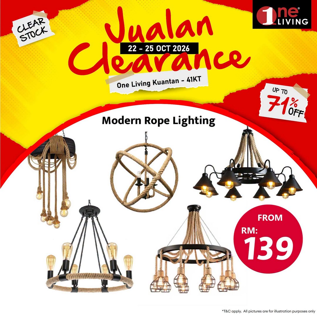 One-Living-Malaysia-Kuantan-Lighting-Clearance-Sal-5 22-25 October 2026: One Living Malaysia Kuantan Lighting Clearance Sale – Save on Ceiling Lights, Pendant Lights, Downlights and LED Lights at Sri Dagangan, Pahang
