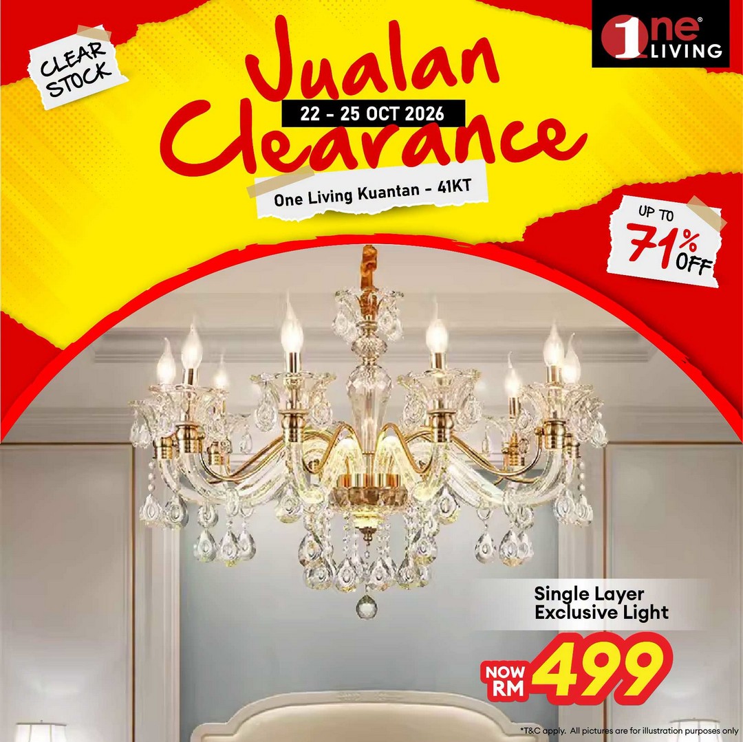 One-Living-Malaysia-Kuantan-Lighting-Clearance-Sal-6 22-25 October 2026: One Living Malaysia Kuantan Lighting Clearance Sale – Save on Ceiling Lights, Pendant Lights, Downlights and LED Lights at Sri Dagangan, Pahang