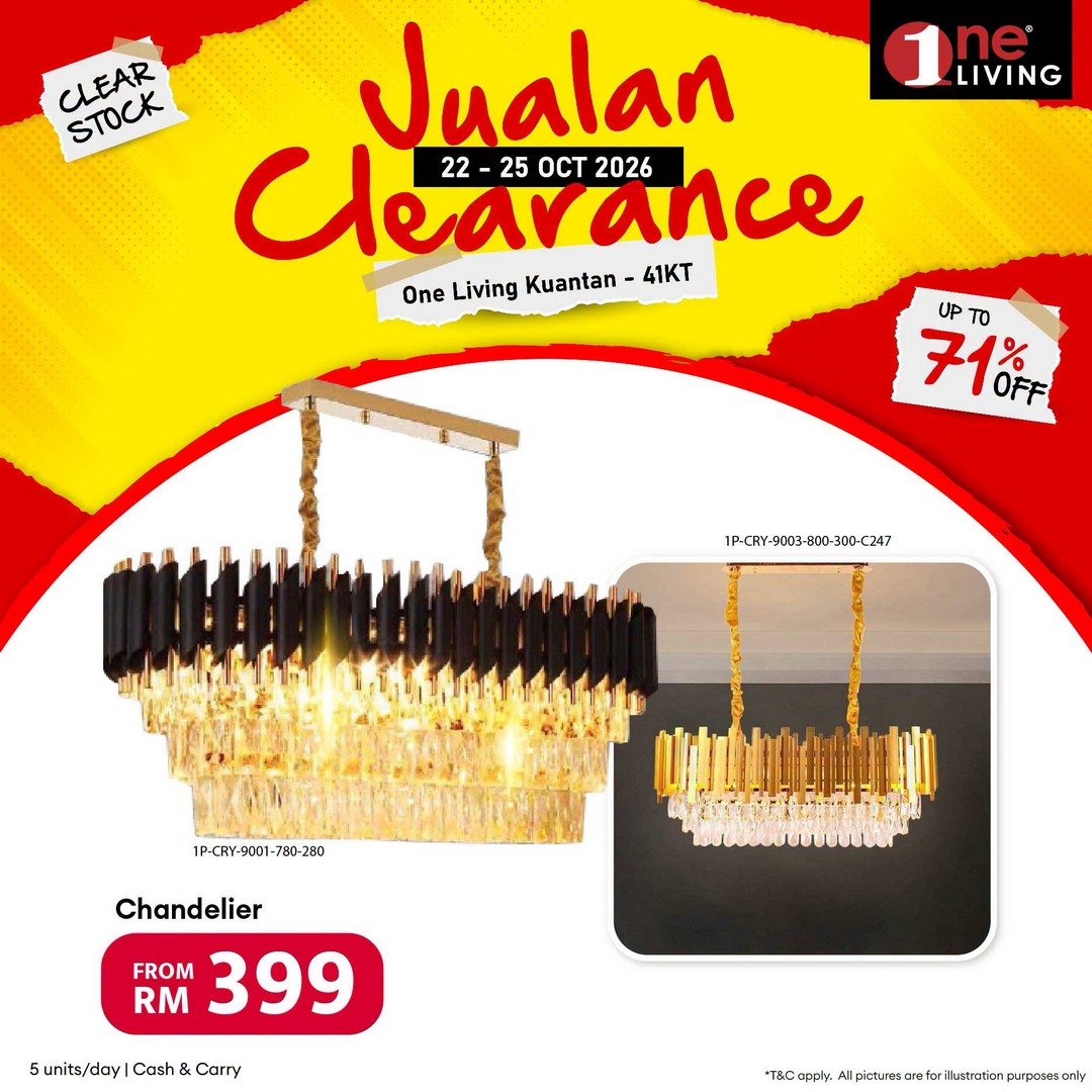 One-Living-Malaysia-Kuantan-Lighting-Clearance-Sal-7 22-25 October 2026: One Living Malaysia Kuantan Lighting Clearance Sale – Save on Ceiling Lights, Pendant Lights, Downlights and LED Lights at Sri Dagangan, Pahang