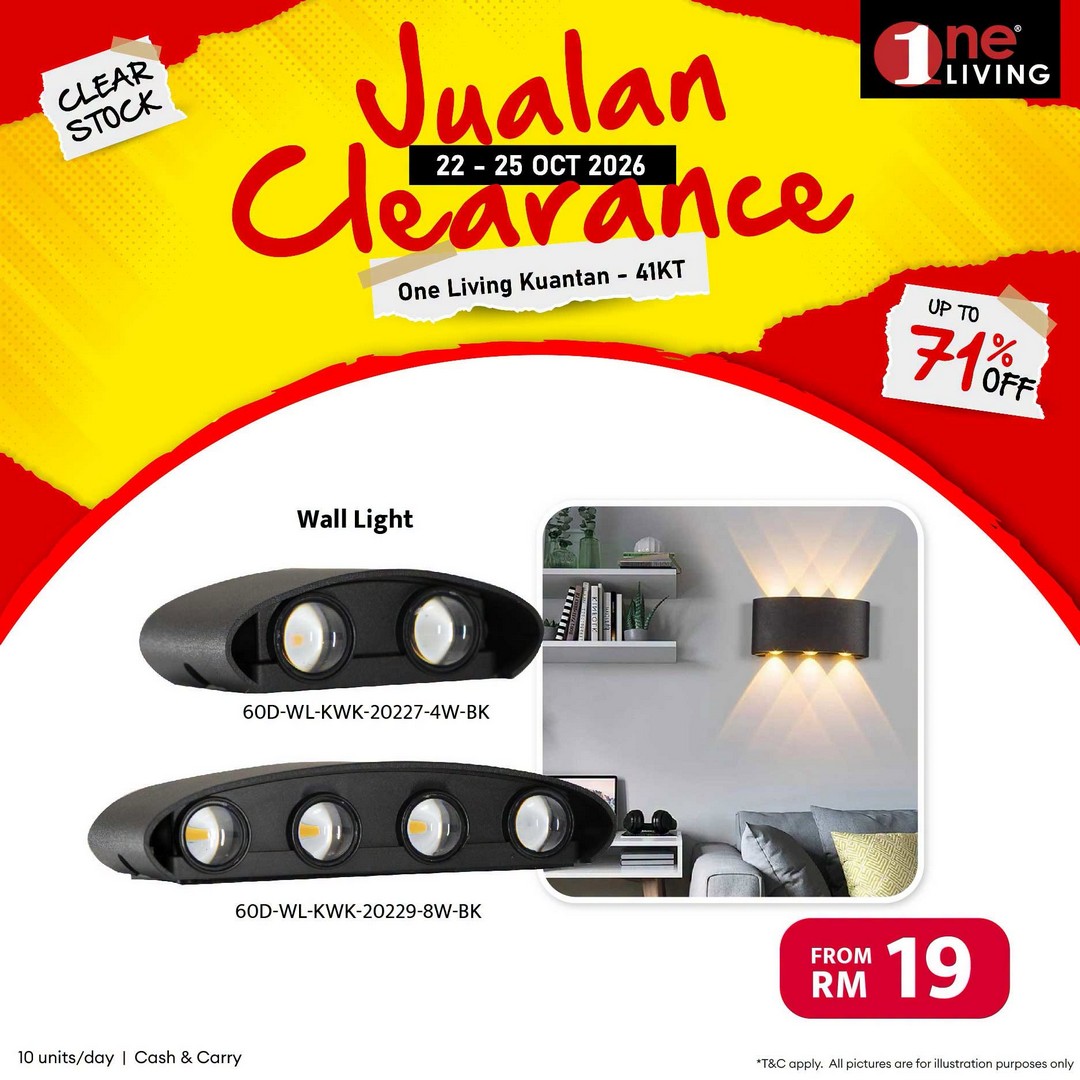 One-Living-Malaysia-Kuantan-Lighting-Clearance-Sal-9 22-25 October 2026: One Living Malaysia Kuantan Lighting Clearance Sale – Save on Ceiling Lights, Pendant Lights, Downlights and LED Lights at Sri Dagangan, Pahang