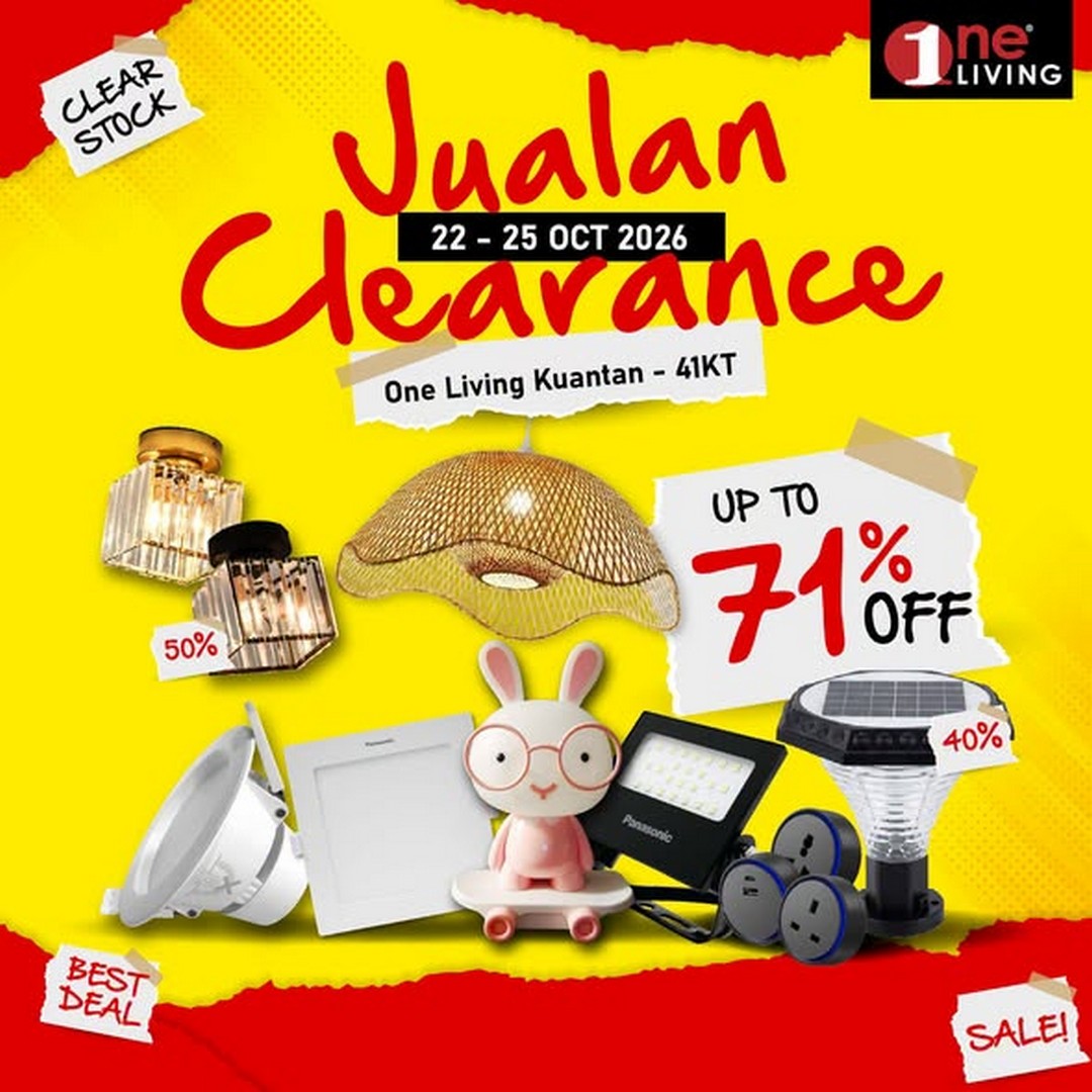 One-Living-Malaysia-Kuantan-Lighting-Clearance-Sal 22-25 October 2026: One Living Malaysia Kuantan Lighting Clearance Sale – Save on Ceiling Lights, Pendant Lights, Downlights and LED Lights at Sri Dagangan, Pahang
