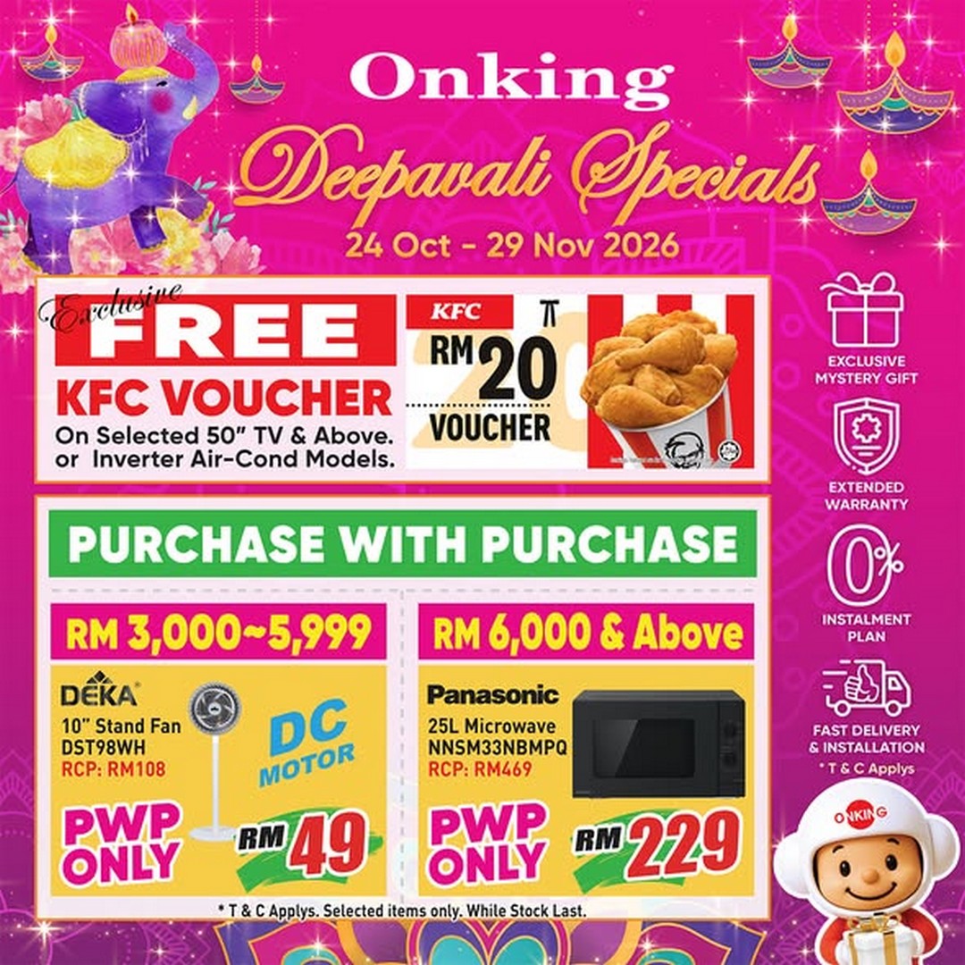 Onking-Malaysia-Deepavali-Special-31st-Anniversary-Extravaganza-1 24 October–29 November 2026: Onking Malaysia Deepavali Special & 31st Anniversary Extravaganza Sale – Up to 50% Off Home Appliances, Air-Conditioners and Entertainment Systems