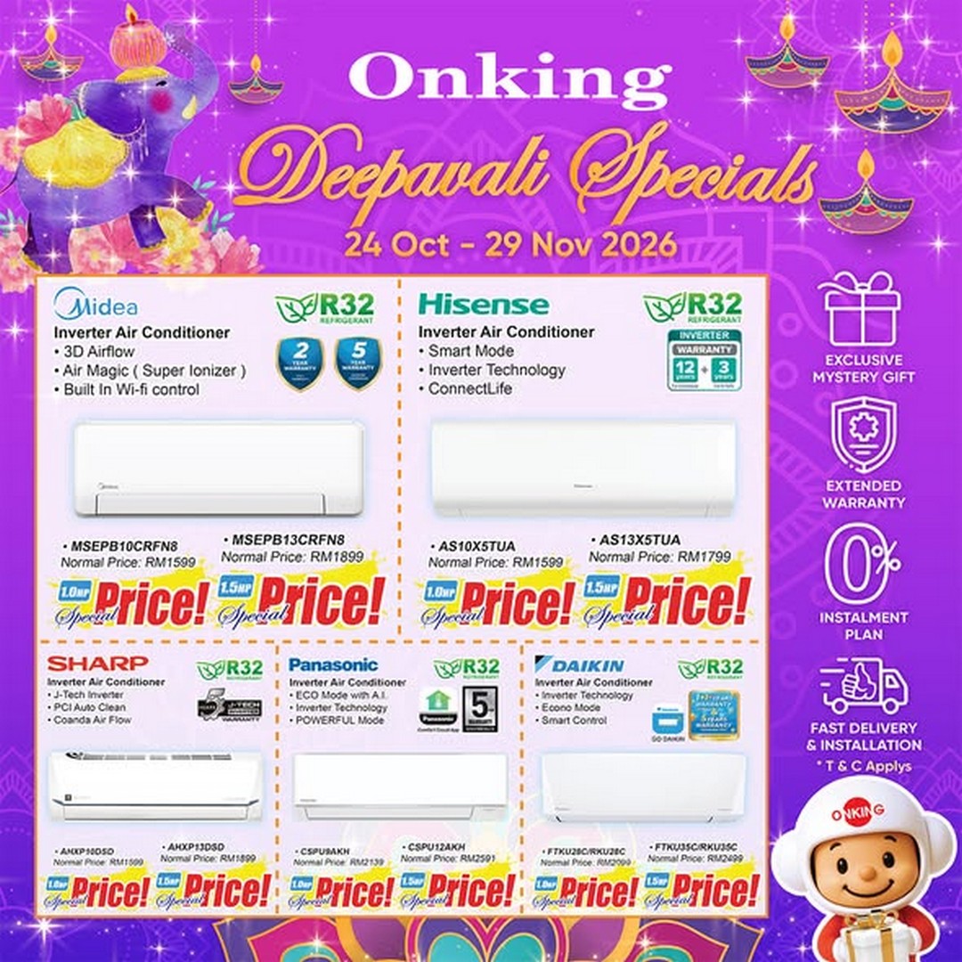 Onking-Malaysia-Deepavali-Special-31st-Anniversary-Extravaganza-3 24 October–29 November 2026: Onking Malaysia Deepavali Special & 31st Anniversary Extravaganza Sale – Up to 50% Off Home Appliances, Air-Conditioners and Entertainment Systems