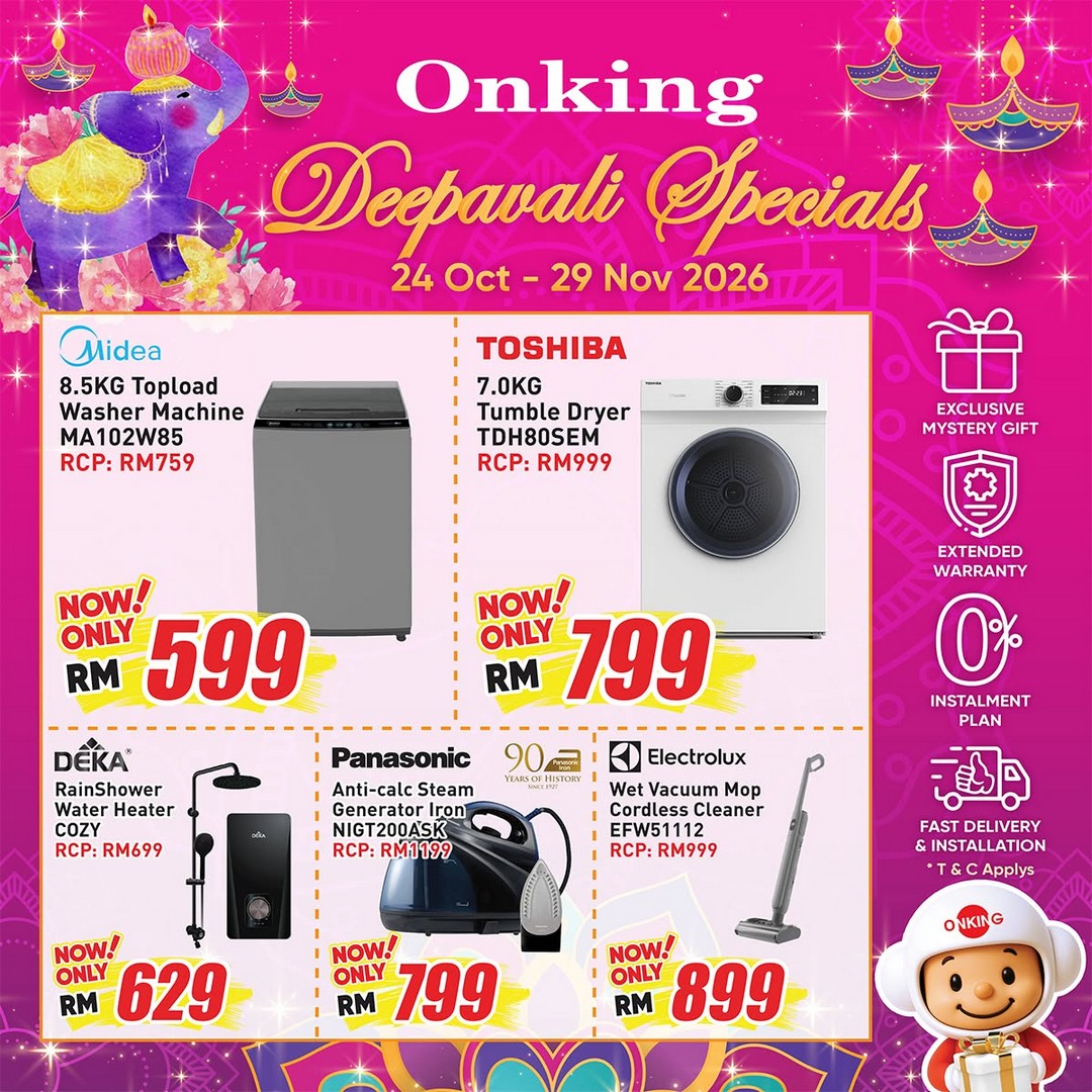 Onking-Malaysia-Deepavali-Special-31st-Anniversary-Extravaganza-4 24 October–29 November 2026: Onking Malaysia Deepavali Special & 31st Anniversary Extravaganza Sale – Up to 50% Off Home Appliances, Air-Conditioners and Entertainment Systems