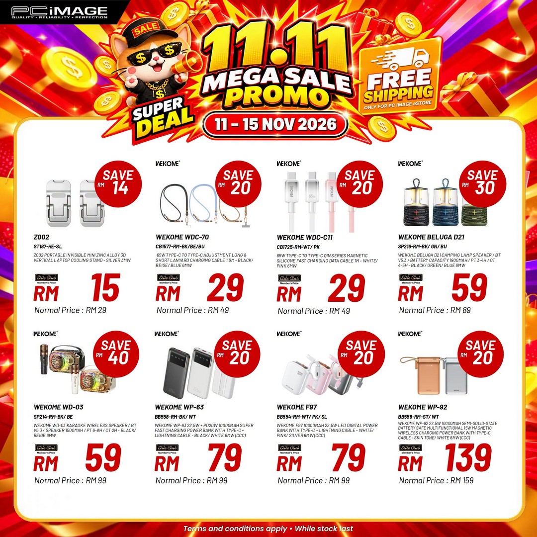 PC-Image-11.11-Mega-Sale-Promotion-Malaysia-10 11–15 November 2026: PC Image 11.11 Mega Sale Promotion Malaysia – Deals from RM10 with Free Shipping on the Official eStore