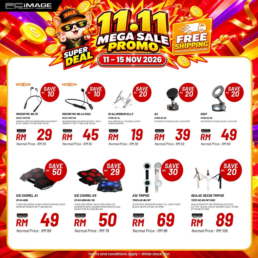 PC-Image-11.11-Mega-Sale-Promotion-Malaysia-12 11–15 November 2026: PC Image 11.11 Mega Sale Promotion Malaysia – Deals from RM10 with Free Shipping on the Official eStore