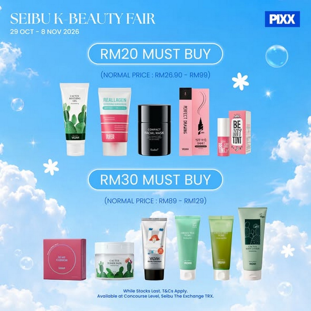 PIXX-K-Beauty-Fair-at-SEIBU-Malaysia-1 29 October–11 November 2026: PIXX K-Beauty Fair at SEIBU Malaysia – Up to 80% OFF, Buy 1 Free 2 Deals