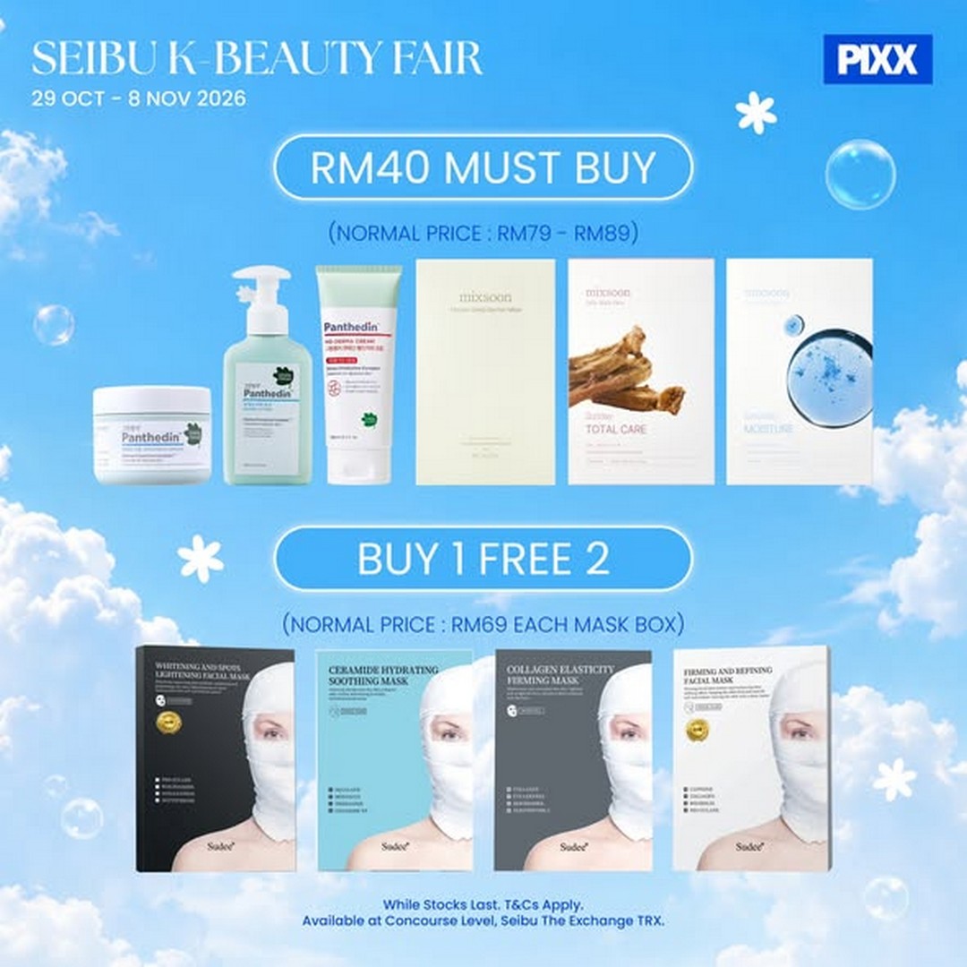 PIXX-K-Beauty-Fair-at-SEIBU-Malaysia-2 29 October–11 November 2026: PIXX K-Beauty Fair at SEIBU Malaysia – Up to 80% OFF, Buy 1 Free 2 Deals