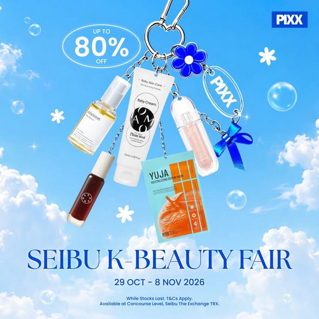 PIXX-K-Beauty-Fair-at-SEIBU-Malaysia 29 October–11 November 2026: PIXX K-Beauty Fair at SEIBU Malaysia – Up to 80% OFF, Buy 1 Free 2 Deals