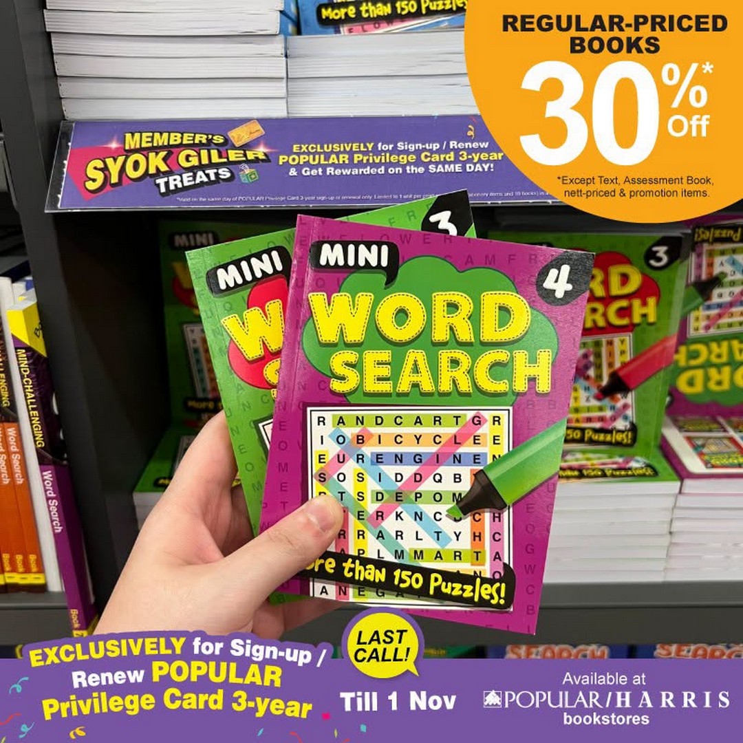 POPULAR-Book-Malaysia-Members-Syok-Giler-Promotion-4 30 October–1 November 2026: POPULAR Book Malaysia Members' Syok Giler Promotion – Enjoy 30% OFF Regular-Priced Books & 40% OFF Selected Stationery at All POPULAR and HARRIS Bookstores