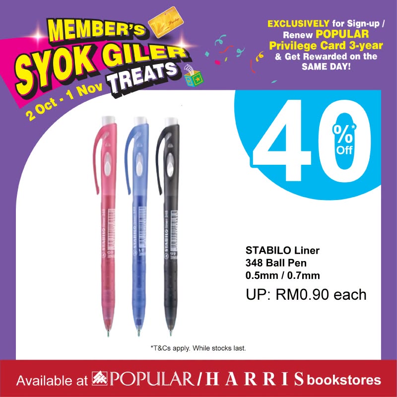 POPULAR-HARRIS-40-Off-Members-Stationery-Promotion-9 Now till 1 November 2026: POPULAR & HARRIS: 40% Off Members’ Stationery Promotion and 30% Off Books at All Bookstores
