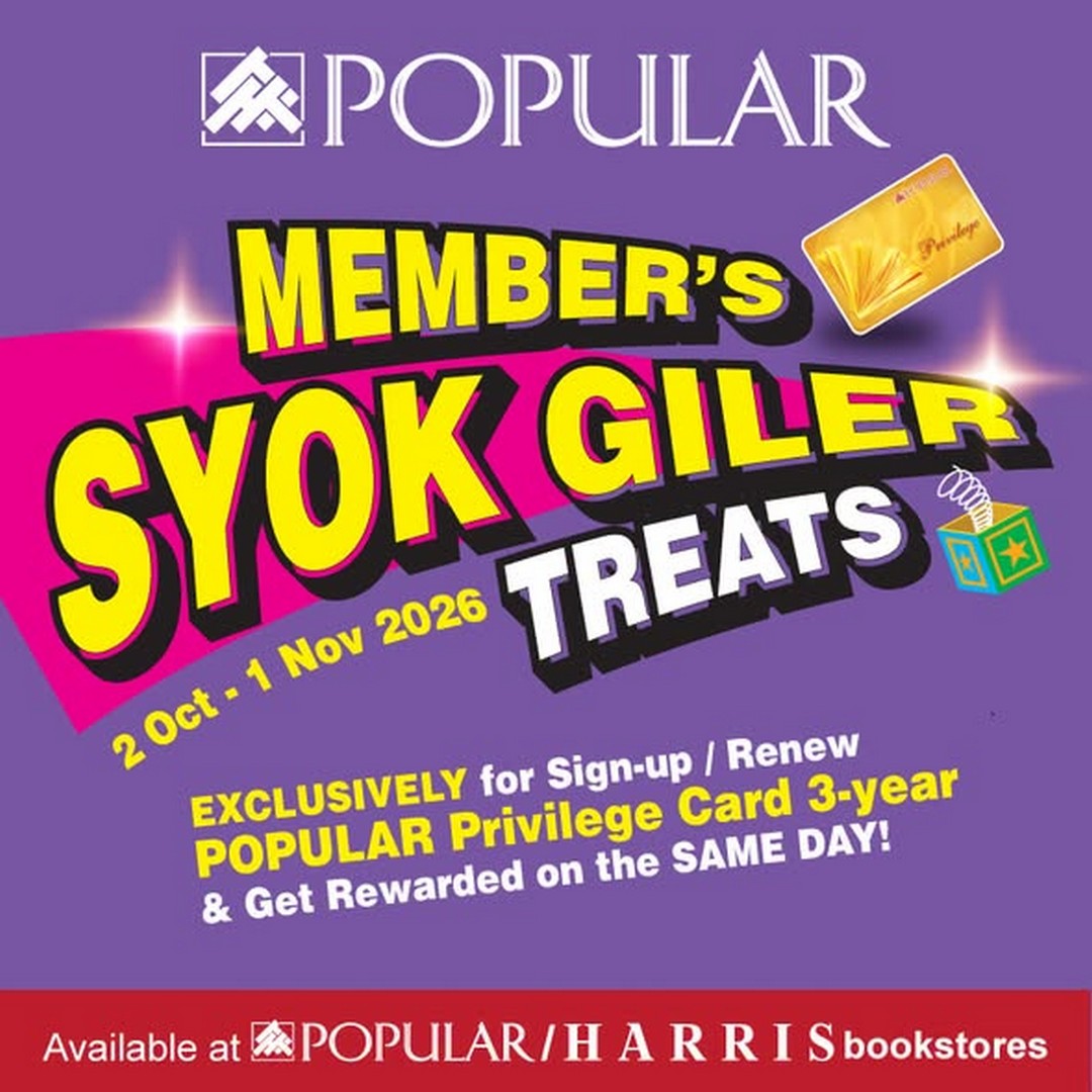 POPULAR-Malaysia-Members-SYOK-GILER-Treats-Promotion 2 October-1 November 2026: POPULAR Malaysia: Members’ SYOK GILER Treats Promotion – Up to 40% Off Selected Stationery and 30% Off Regular-Priced Books at All POPULAR/HARRIS Bookstores