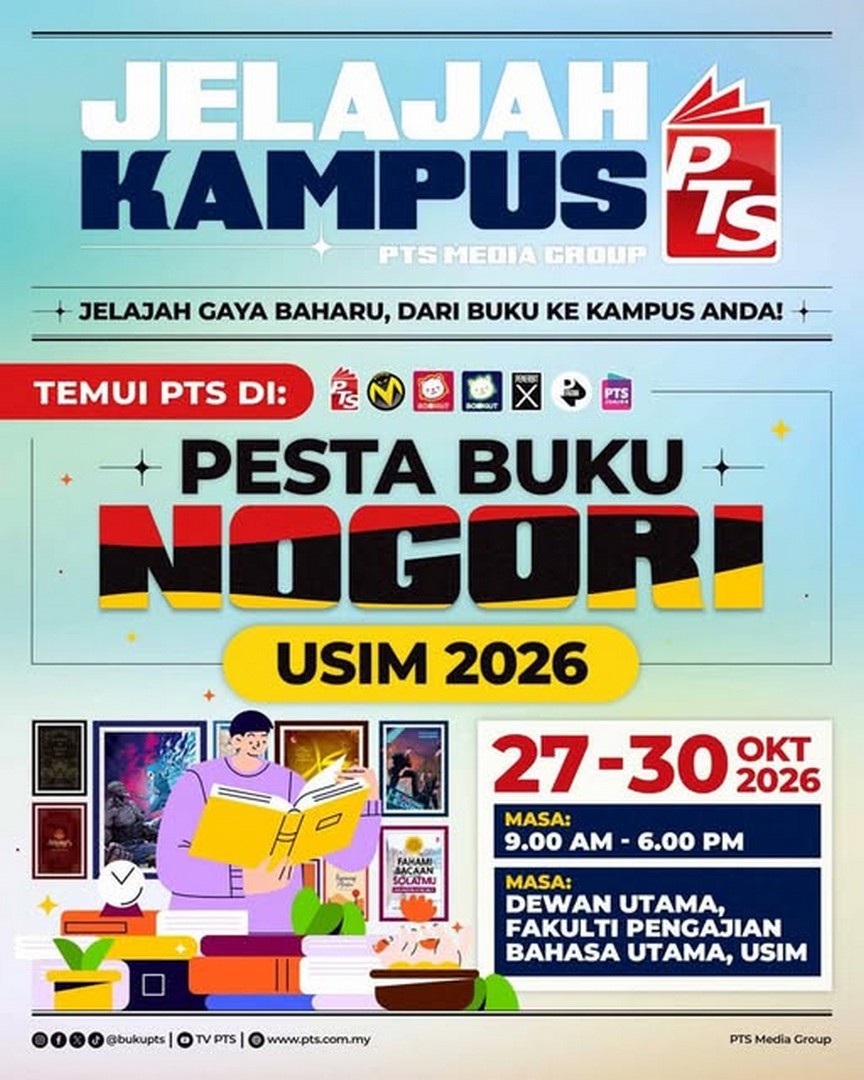 PTS-Book-Promotion-at-Pesta-Buku-Nogori-USIM-2026 27–30 October 2026: PTS Book Promotion at Pesta Buku Nogori USIM 2026 – Discover Books and Enjoy a Reading Adventure at USIM from 9am to 6pm