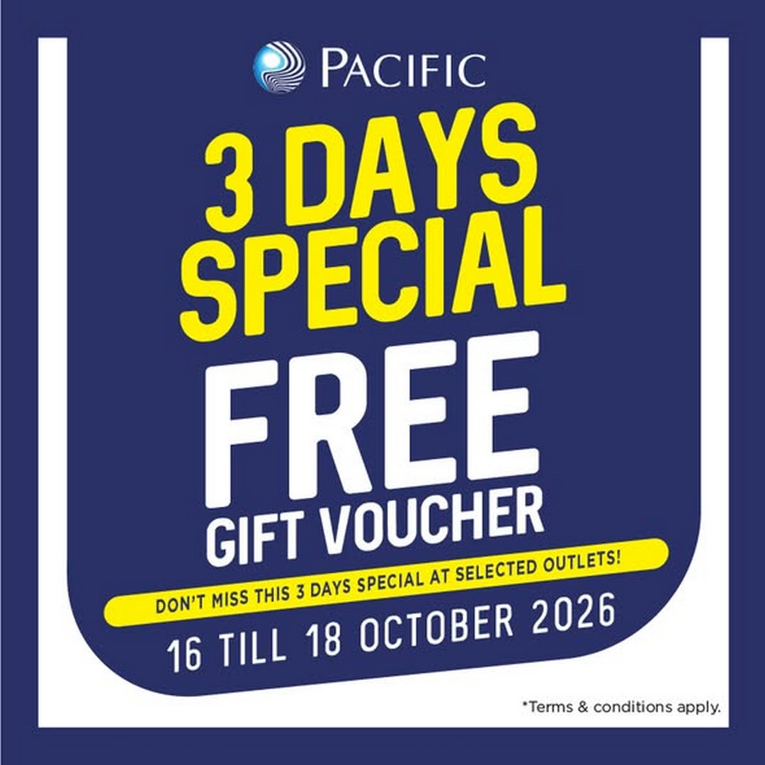 Pacific-Malaysia-3-Days-Special-Promotion 16-18 October 2026: Pacific Malaysia: 3 Days Special Promotion – Spend RM150, RM300 or RM500 to Get FREE Gift Vouchers at Selected Outlets