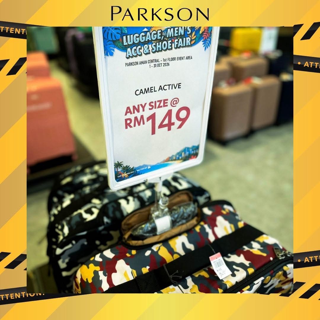 Parkson-Malaysia-Luggage-Mens-Accessories-Shoe-Fair-8 1-31 October 2026: Parkson Malaysia: Luggage, Men's Accessories & Shoe Fair Promotion at Parkson Aman Central with Up to 80% Off, Travel Deals and Free Gifts
