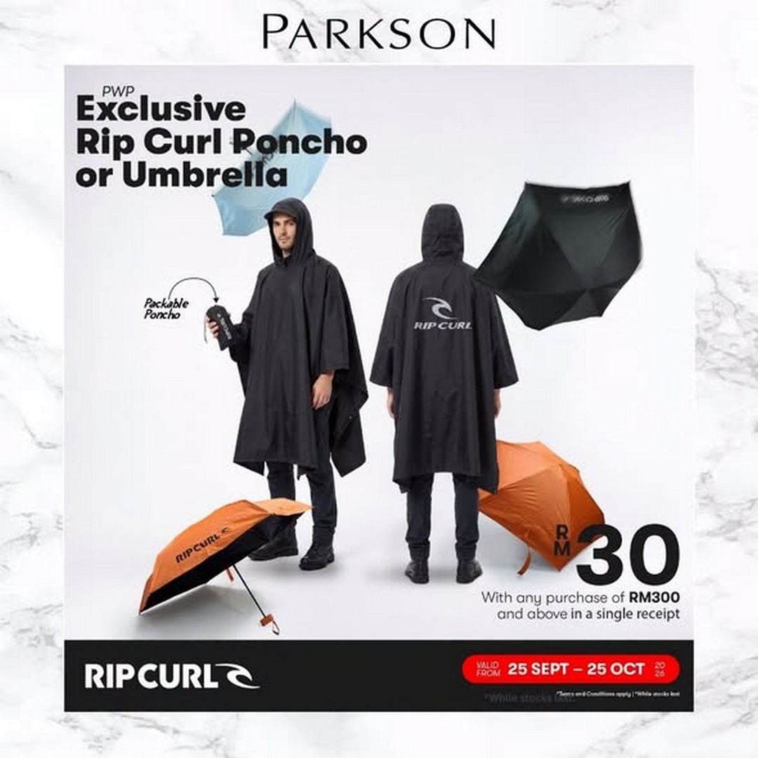 Parkson-Malaysia-–-Rip-Curl-Grand-Prix-Sale-with-Up-to-50-Off-1-1 Now Till 25 October 2026: Parkson Malaysia – Rip Curl Grand Prix Sale with Up to 50% Off Selected Items and RM30 Poncho or Umbrella Deal at Parkson Imago Shopping Mall