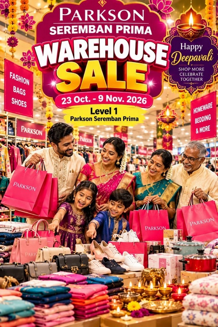 Parkson-Seremban-Prima-Warehouse-Sale-2 23 October–9 November 2026: Parkson Seremban Prima Warehouse Sale – Fashion, Handbags, Shoes and Homeware Clearance Bargains at Level 1, Seremban, Negeri Sembilan