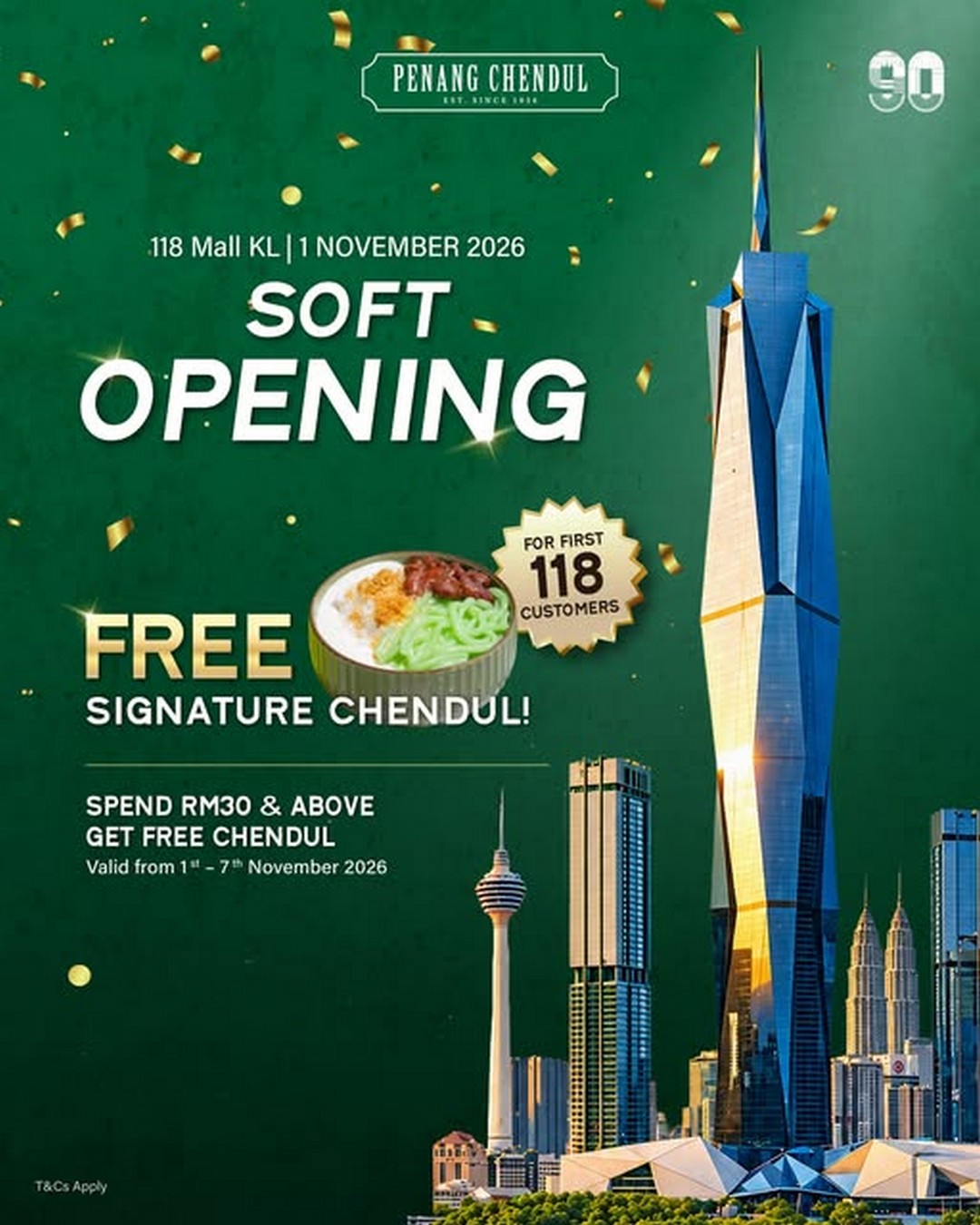 Penang-Chendul-Malaysia-Promotion-–-Get-Free-Signature-Chendul 1 November–7 November 2026: Penang Chendul Malaysia Promotion – Get Free Signature Chendul at 118 Mall KL Soft Opening from 11:18 AM