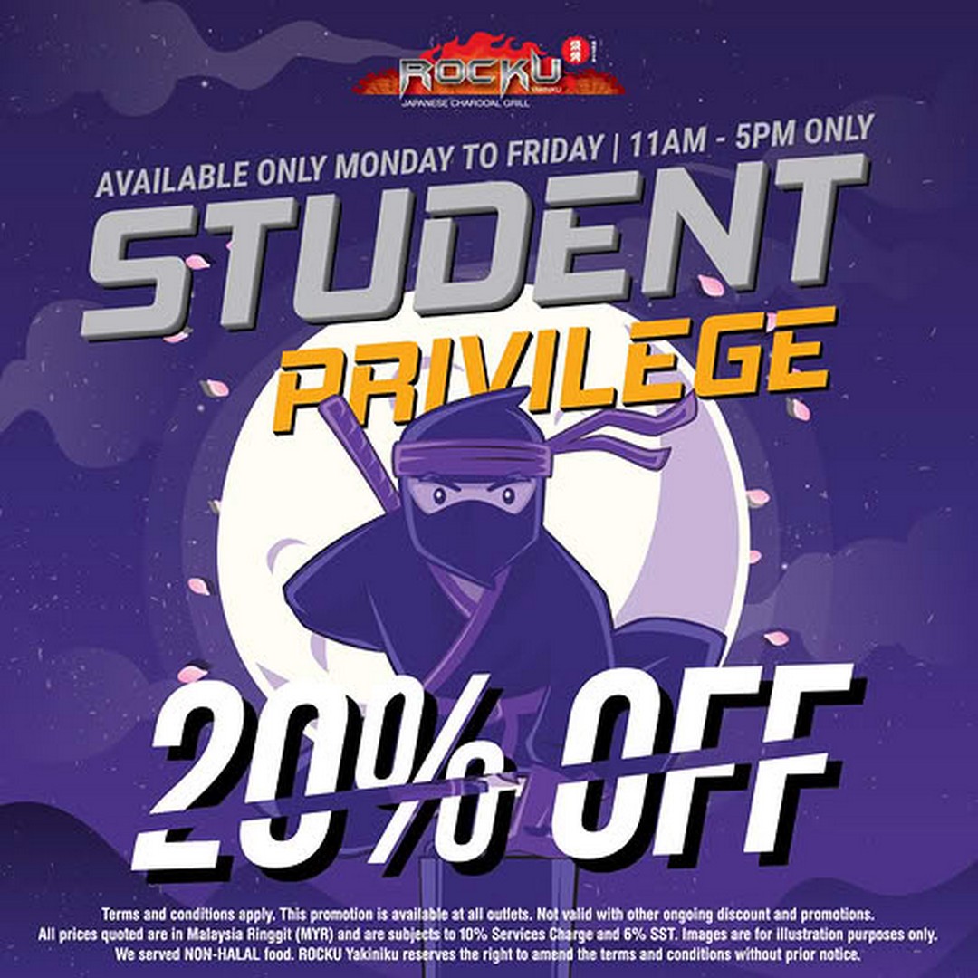 ROCKU-Yakiniku-Malaysia-Student-Promotion 12 October 2026 Onwards: ROCKU Yakiniku Malaysia: Student Promotion with 20% OFF All Packages at All Outlets for Birthday Celebrations, Class Gatherings and Friends' Get-Togethers