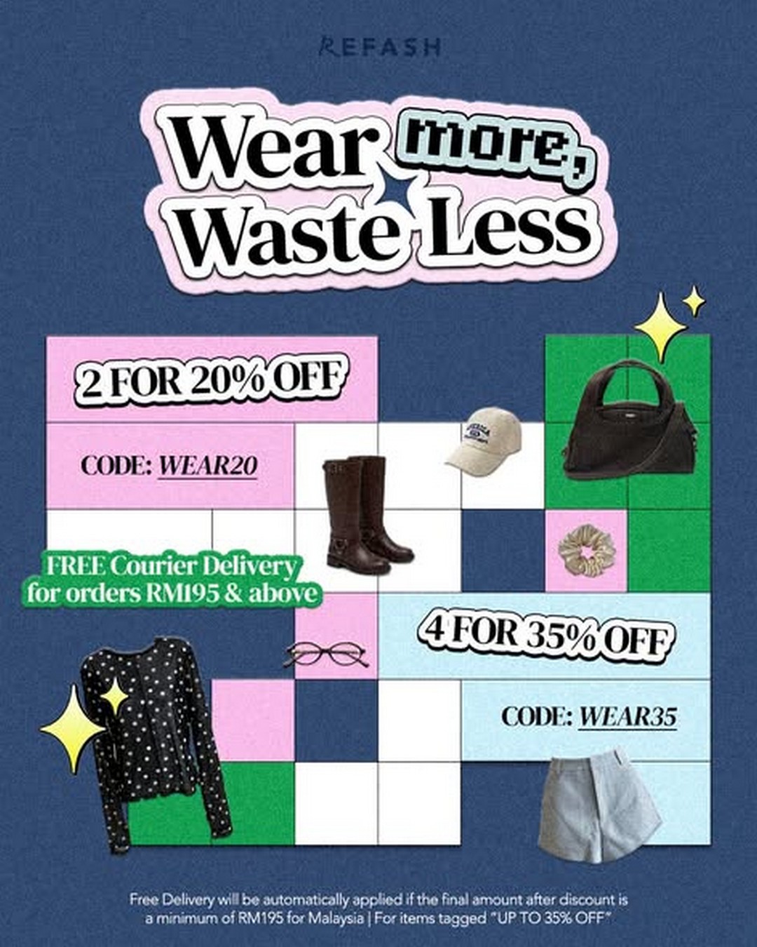 Refash-Malaysia-Preloved-Fashion-Promotion-–-Get-20-Off 2 October 2026 onwards: Refash Malaysia: Preloved Fashion Promotion – Get 20% Off 2 Items or 35% Off 4 Items, Plus Free Delivery from RM195
