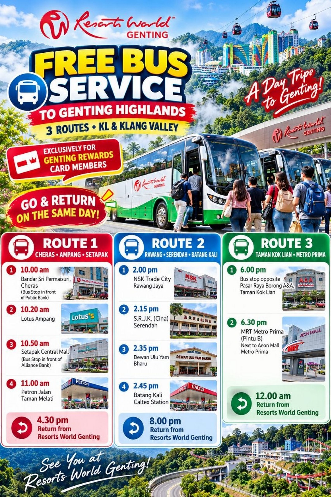 Resorts-World-Genting-Free-Bus-Service-Promotion-2026-1 25 October 2026 onwards: Resorts World Genting Free Bus Service Promotion 2026 – 3 Klang Valley Routes, Pick-Up Points, Departure Times and Reservation Guide