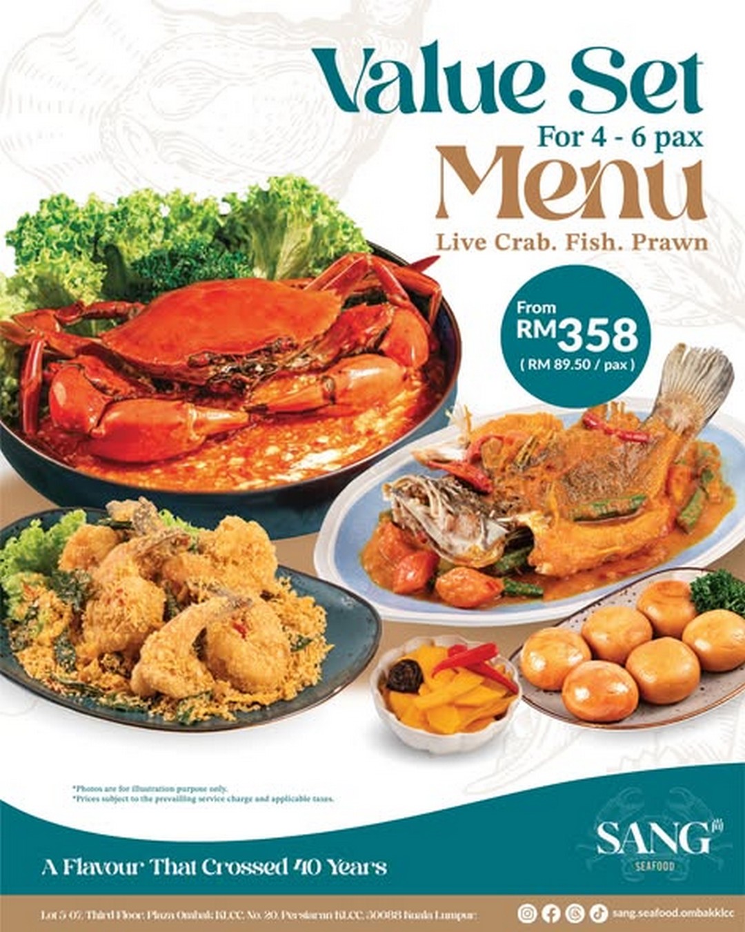 SANG-Seafood-OMBAK-KLCC-Seafood-Promotion 31 October 2026 onwards: SANG Seafood OMBAK KLCC Seafood Promotion – Value Set Meals for 4 or 6 Pax from RM358 with Live Crab, Fish & Prawns