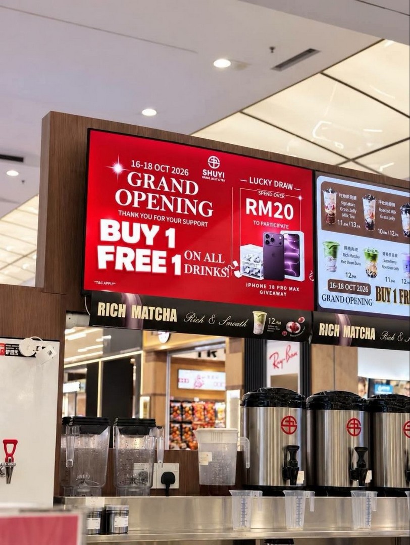 SHUYI-Buy-1-Free-1-Drinks-and-Spend-RM20-for-a-Chance-to-Win-3 16-18 October 2026: SHUYI: Buy 1 Free 1 Drinks and Spend RM20 for a Chance to Win an iPhone 18 Pro Max at AEON Tebrau City, Johor Bahru