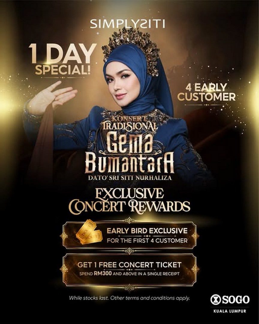 SIMPLYSITI-One-Day-Special-Promotion-–-Get-1-Free-Konsert-Tradisional 15 October 2026: SIMPLYSITI: One-Day Special Promotion – Get 1 Free Konsert Tradisional Gema Bumantara Ticket with RM300 Purchase at SOGO Kuala Lumpur