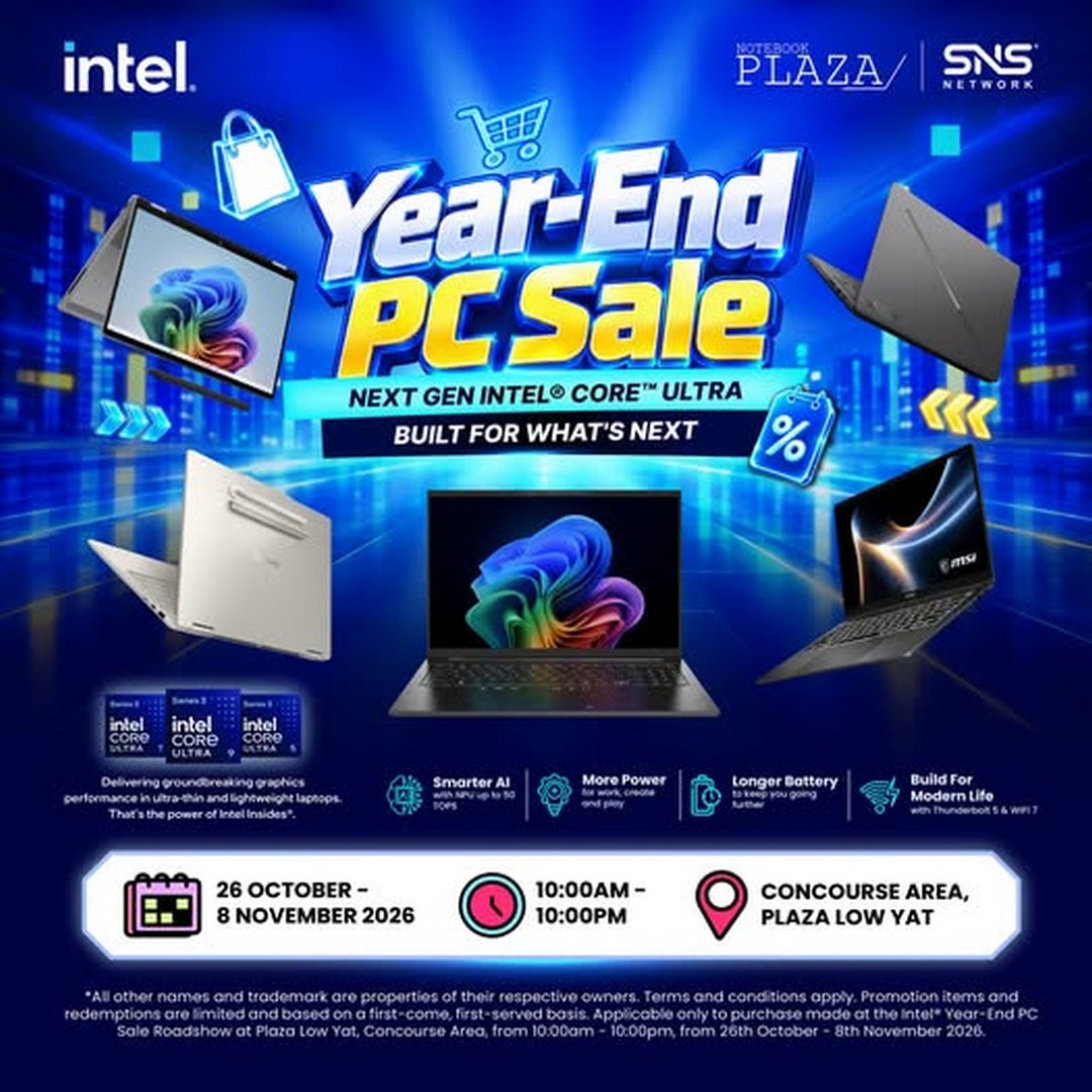 SNS-Network-and-Intel®-Year-End-PC-Sale 26 October–8 November 2026: SNS Network and Intel® Year-End PC Sale at Plaza Low Yat, Kuala Lumpur – Laptops from RM399, Acer, ASUS, HP, JOI and Lenovo Deals, 10am–10pm