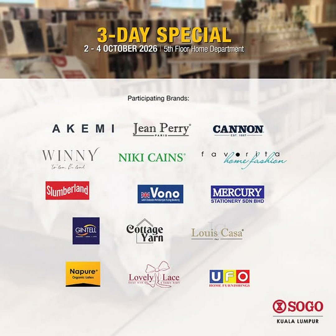 SOGO-Malaysia-3-Day-Home-Department-Promotion-2 2-4 October 2026: SOGO Malaysia: 3-Day Home Department Promotion with RM50 Gift Voucher at SOGO KL