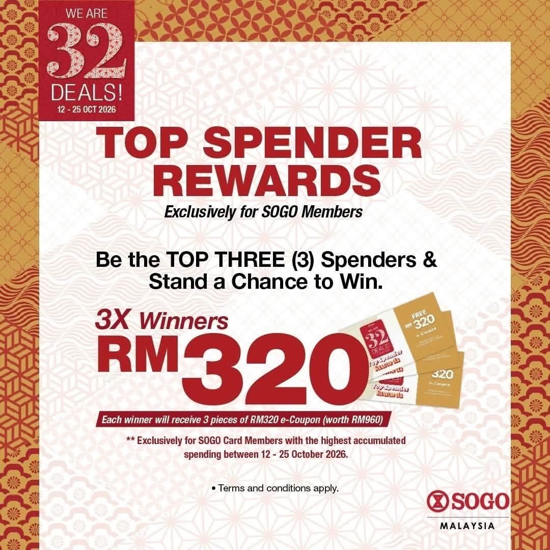 SOGO-Malaysia-We-Are-32-Deals-Promotion-1 12-25 October 2026: SOGO Malaysia: We Are 32 Deals Promotion – Enjoy Up to 70% OFF Shopping Across Four Locations and Stand a Chance to Win RM960 in E-Coupons