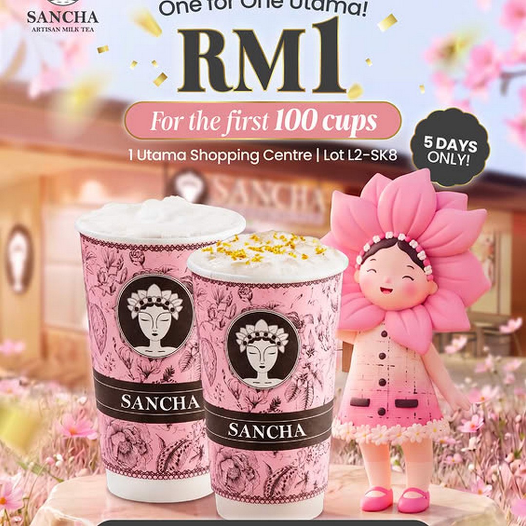 Sancha-Malaysia-RM1-Artisan-Brew-Series-Promotion-at-1-Utama 31 October-4 November 2026: Sancha Malaysia RM1 Artisan Brew Series Promotion at 1 Utama – First 100 Cups Daily from 12pm