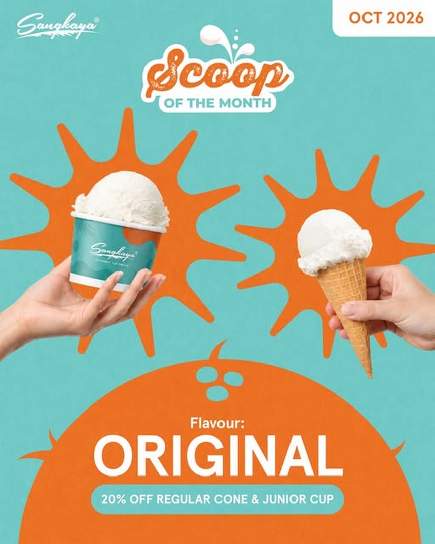 Sangkaya-Enjoy-20-Off-Original-Coconut-Ice-Cream-in-a-Regular 15 October 2026 Onwards: Sangkaya: Enjoy 20% Off Original Coconut Ice Cream in a Regular Cone or Junior Cup – Coconut Ice Cream Promotion in Malaysia