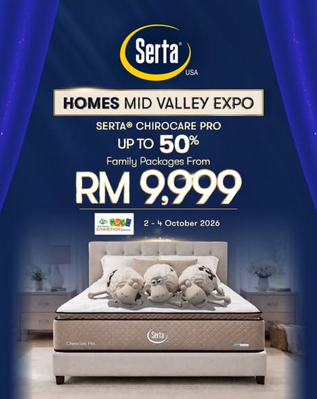 Serta-Malaysia-Up-to-50-OFF-Serta-Chirocare-Pro-1 2–4 October 2026: Serta Malaysia: Up to 50% OFF Serta Chirocare Pro, Family Packages from RM9,999 and 2nd Micro Gel Pillow for RM1 at Mid Valley Exhibition Centre
