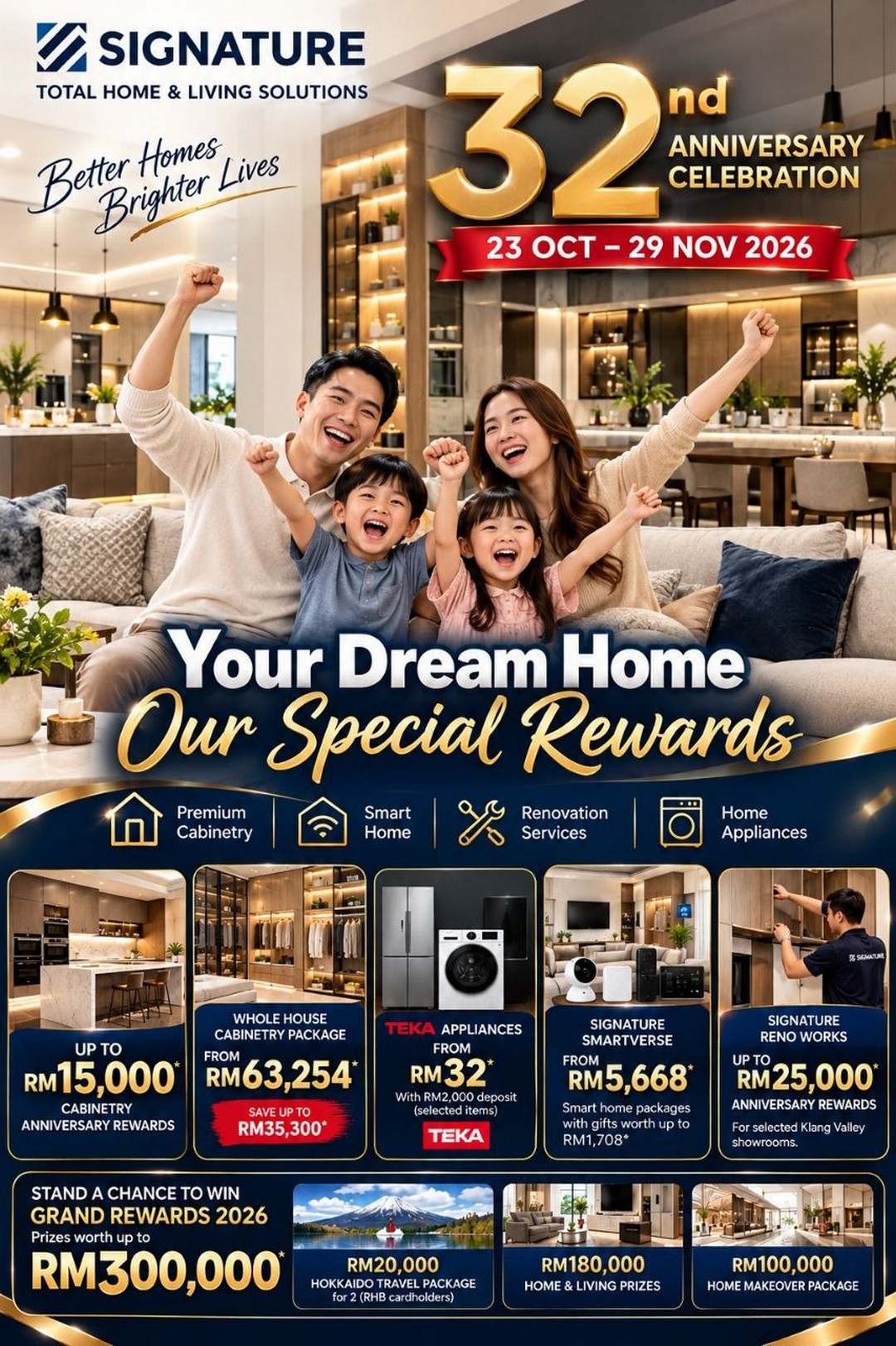 Signature-32nd-Anniversary-Sale-–-Up-to-RM15000-Cabinetry-Rewards-2 23 October–29 November 2026: Signature 32nd Anniversary Sale – Up to RM15,000 Cabinetry Rewards, Whole House Cabinetry from RM63,254 and Smart Home Deals