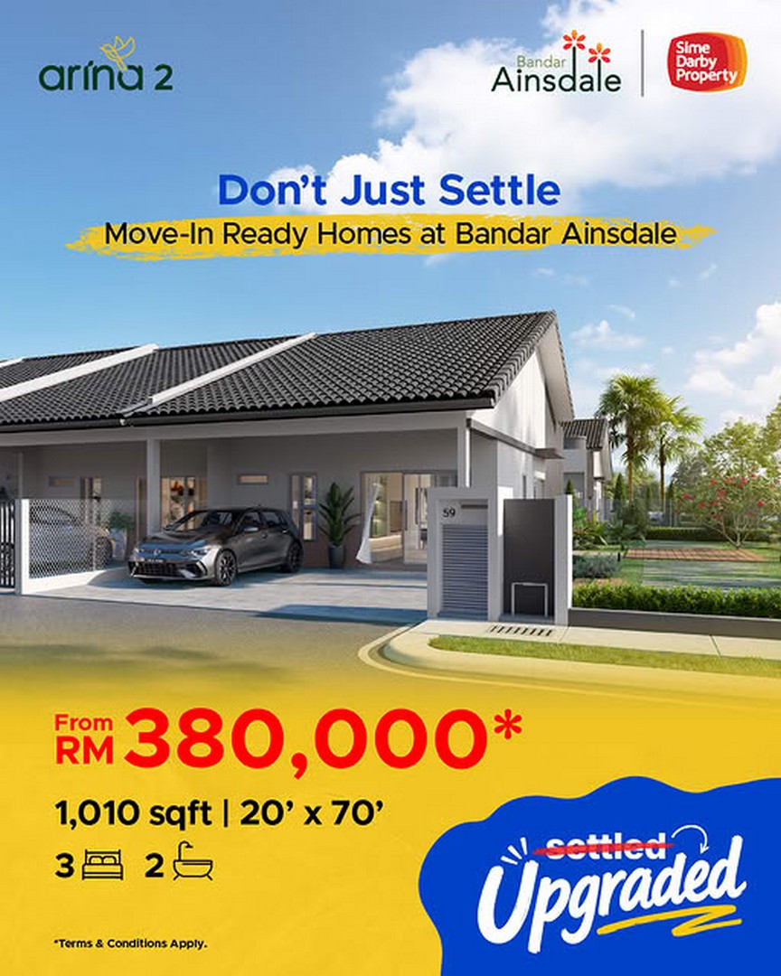 Sime-Darby-Property-Move-In-Ready-Homes-Promotion 19 October 2026 onwards: Sime Darby Property Move-In Ready Homes Promotion at Bandar Ainsdale – Homes from RM380,000 with Up to RM83,000 in Move-In Vouchers and Up to 6 Months of Free Instalments