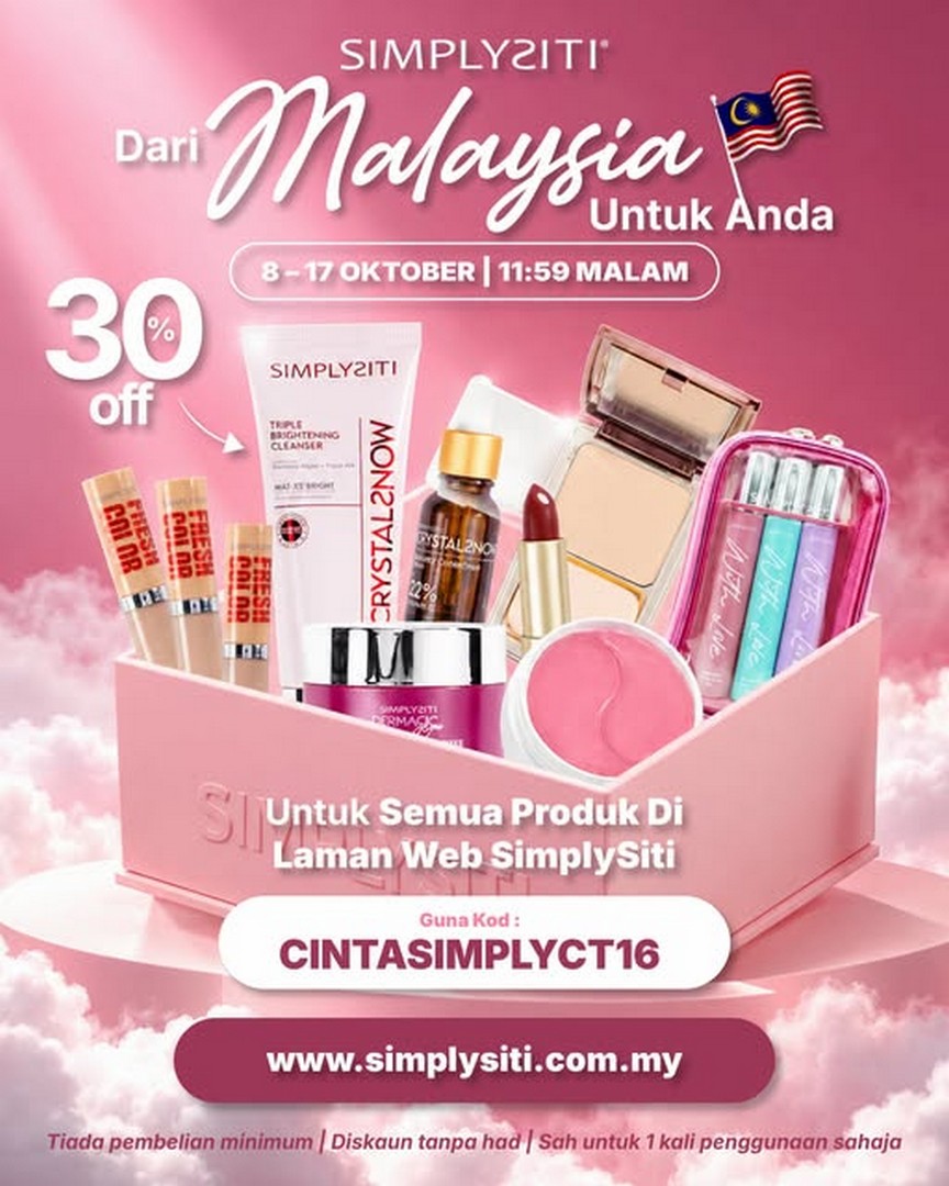SimplySiti-30-OFF-All-Products-Promotion-with-Code-CINTASIMPLYCT16 8-17 October 2026: SimplySiti: 30% OFF All Products Promotion with Code CINTASIMPLYCT16 – No Minimum Spend
