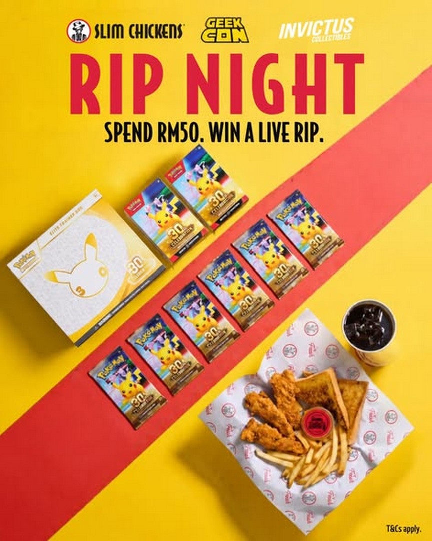 Slim-Chickens-Malaysia-Pokemon-TCG-30th-Celebration-Giveaway-Promotion-2 16–30 October 2026: Slim Chickens Malaysia: Pokémon TCG 30th Celebration Giveaway Promotion with Live Pack Pulls and Booster Box Prizes at SS15 and NU Sentral at 8:30pm