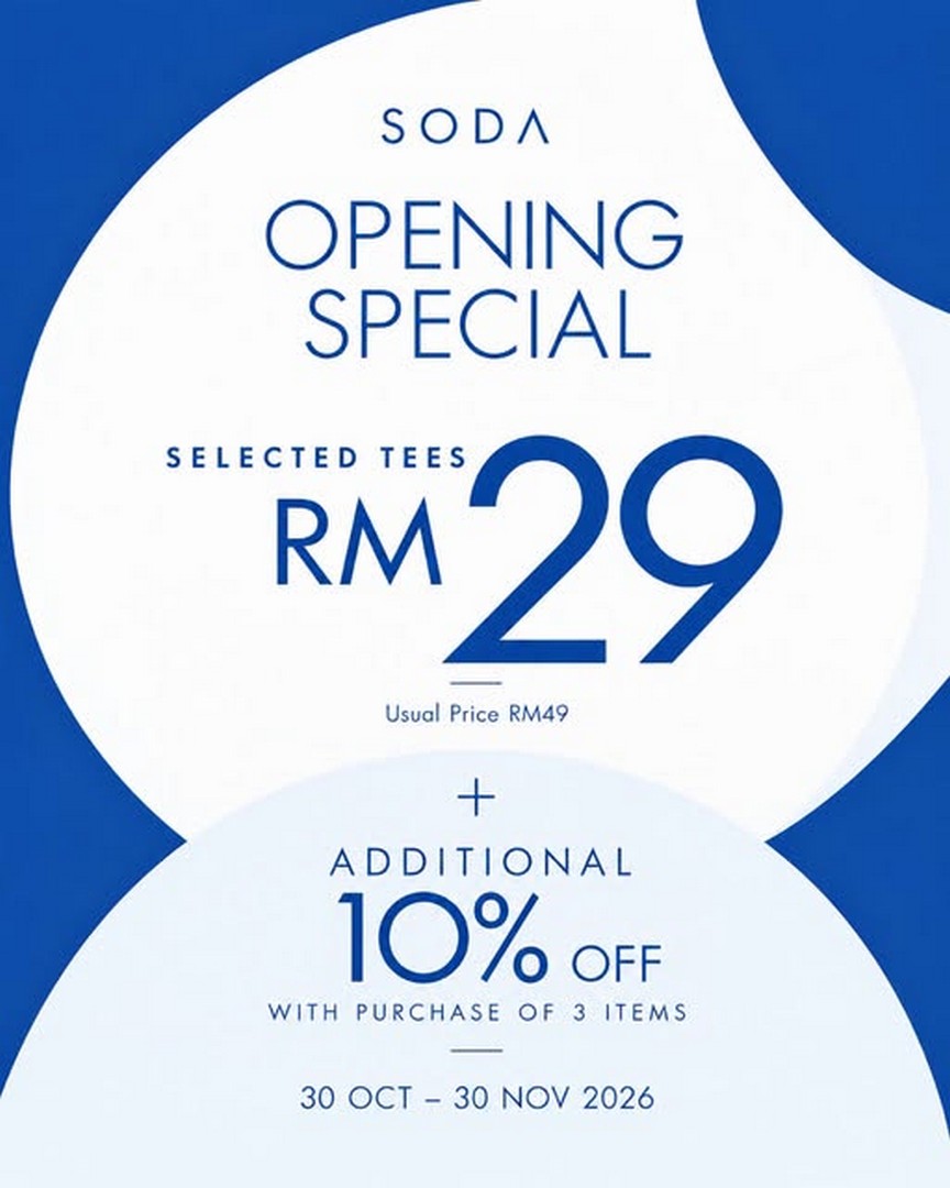 Soda-Special-Sale-at-Genting-Highlands-Premium-Outlets 30 October–30 November 2026: Soda Special Sale at Genting Highlands Premium Outlets – Selected Items at RM29 and Extra 10% Savings When Buying 3 Items