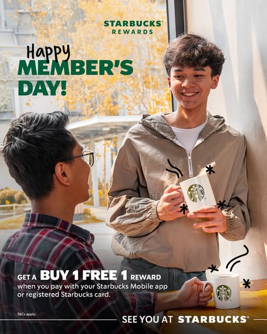 Starbucks-Malaysia-Members-Day-B1F1-Beverage-Reward-Promotion 11 October 2026: Starbucks Malaysia: Members Day B1F1 Beverage Reward Promotion – Enjoy Buy 1 Free 1 Drinks on 11 October with Starbucks Rewards