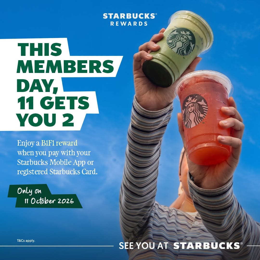 Starbucks-Malaysia-October-2026-Sweet-Deals-and-Free-Drive-Thru-6 1 October 2026 onwards: Starbucks Malaysia: October 2026 Sweet Deals and Free Drive-Thru Treat Promotion
