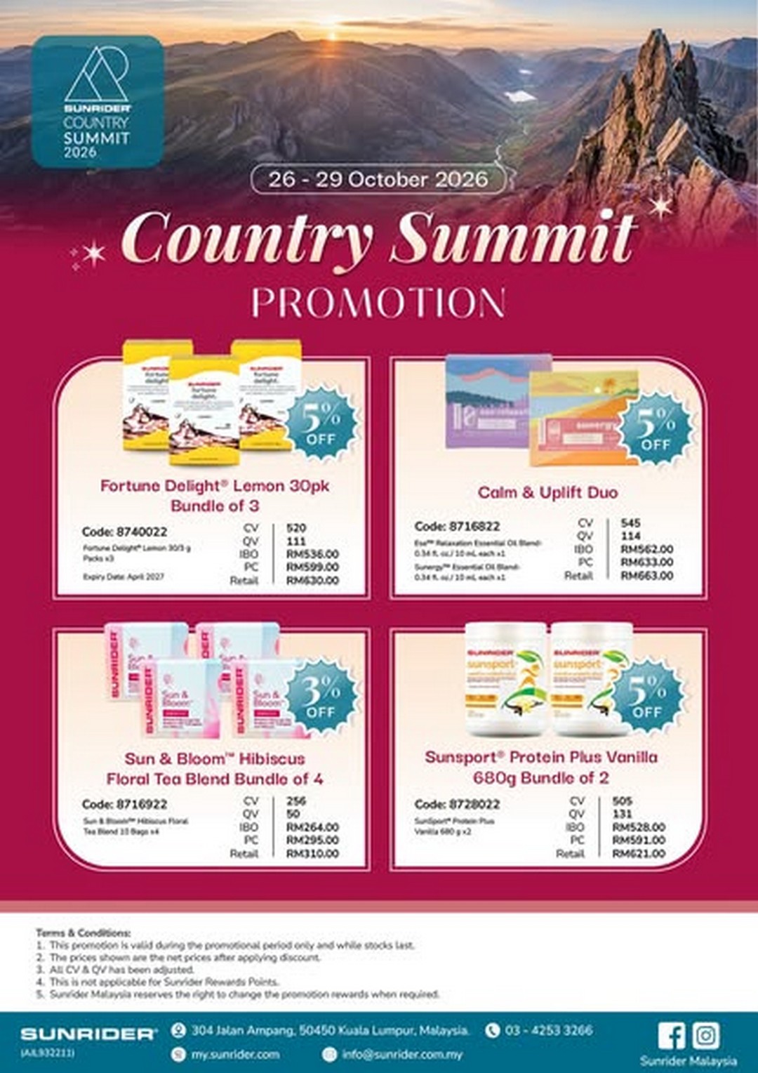 Sunrider-Malaysia-Country-Summit-2026-Promotion 26–29 October 2026: Sunrider Malaysia Country Summit 2026 Promotion – Save Up to 5% on Selected Product Bundles