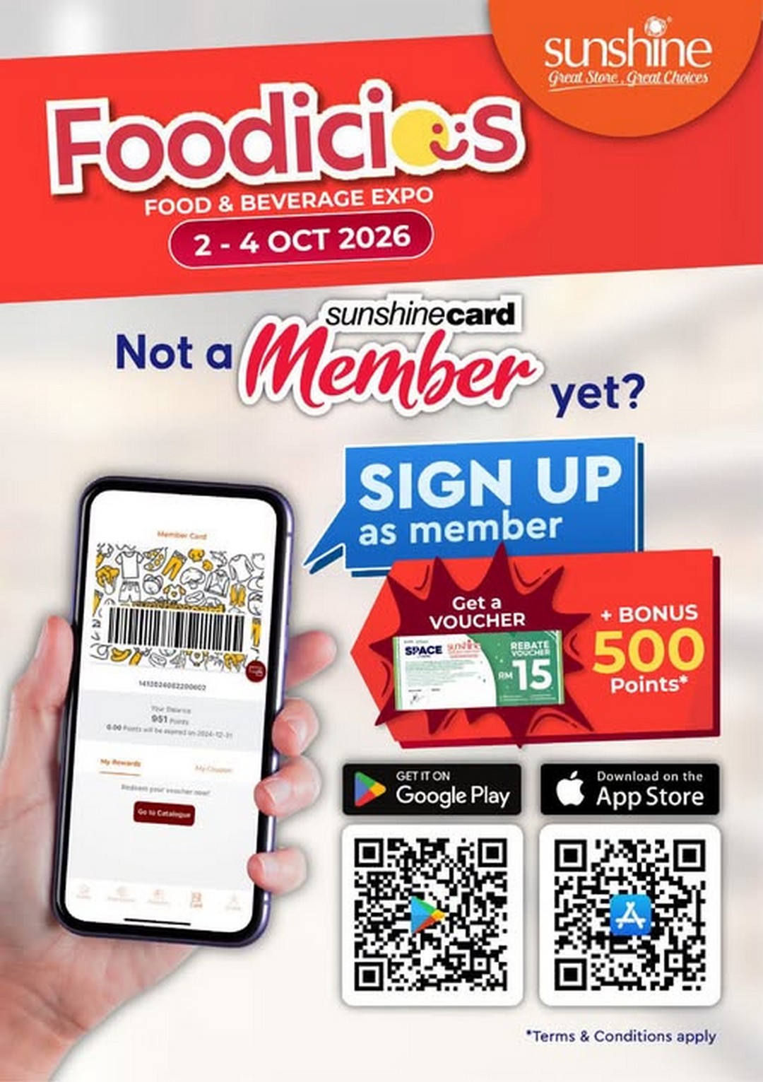 Sunshine-Retail-Penang-Foodicies-FB-Expo-Promotion 2-4 October 2026: Sunshine Retail Penang: Foodicies F&B Expo Promotion with RM15 Voucher and 500 Bonus Points at Sunshine Central Penang