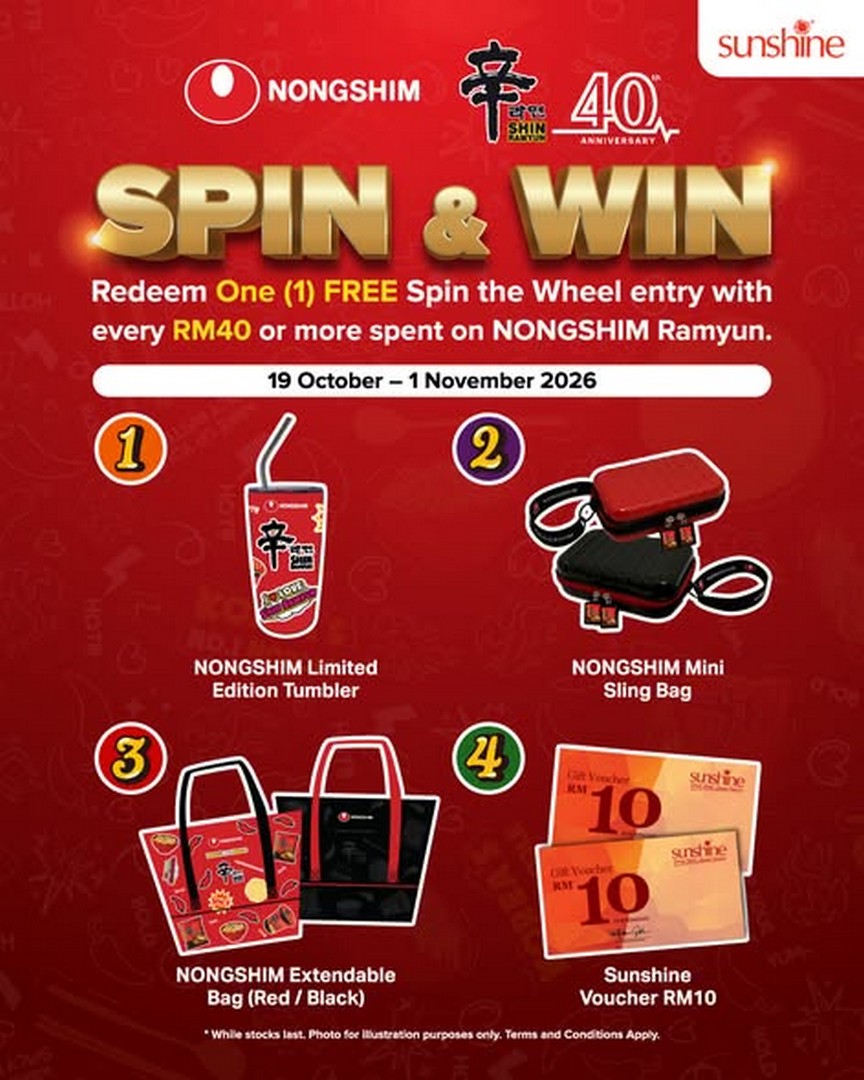 Sunshine-Retail-Penang-Nongshim-Promotion-–-Shin-Ramyun-40th-1 Now Till 1 November 2026: Sunshine Retail Penang Nongshim Promotion – Shin Ramyun 40th Anniversary Roadshow, Spin & Win Free Gifts at Sunshine Square, Bayan Baru, 10am–10pm