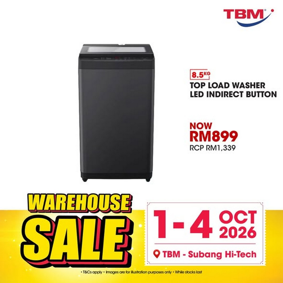TBM-Malaysia-TBM-Warehouse-Sale-Subang-Hi-Tech-3 1-4 October 2026: TBM Malaysia: TBM Warehouse Sale Subang Hi-Tech – Up to 80% Off Electronics