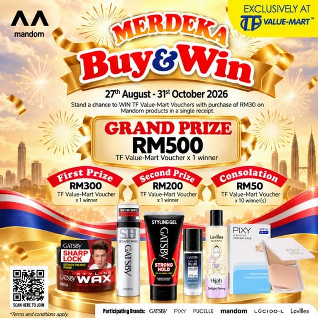 TF-Value-Mart-Mandom-Merdeka-Buy-Win-Contest-Promotion 27 August-31 October 2026: TF Value-Mart: Mandom Merdeka Buy & Win Contest Promotion with RM30 Purchase and a Chance to Win TF Value-Mart Vouchers