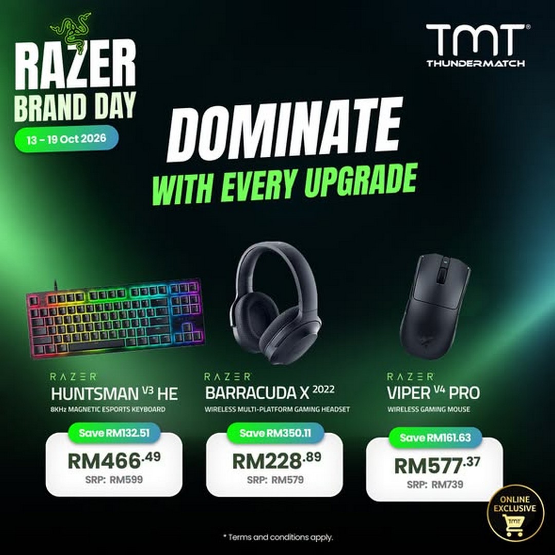 TMT-Malaysia-Razer-Brand-Day-Deals-with-12-Brand-Voucher-2 13-19 October 2026: TMT Malaysia: Razer Brand Day Deals with 12% Brand Voucher, 10% Extra Cashback and PWP Deals from RM65 – Exclusive Online Promotion